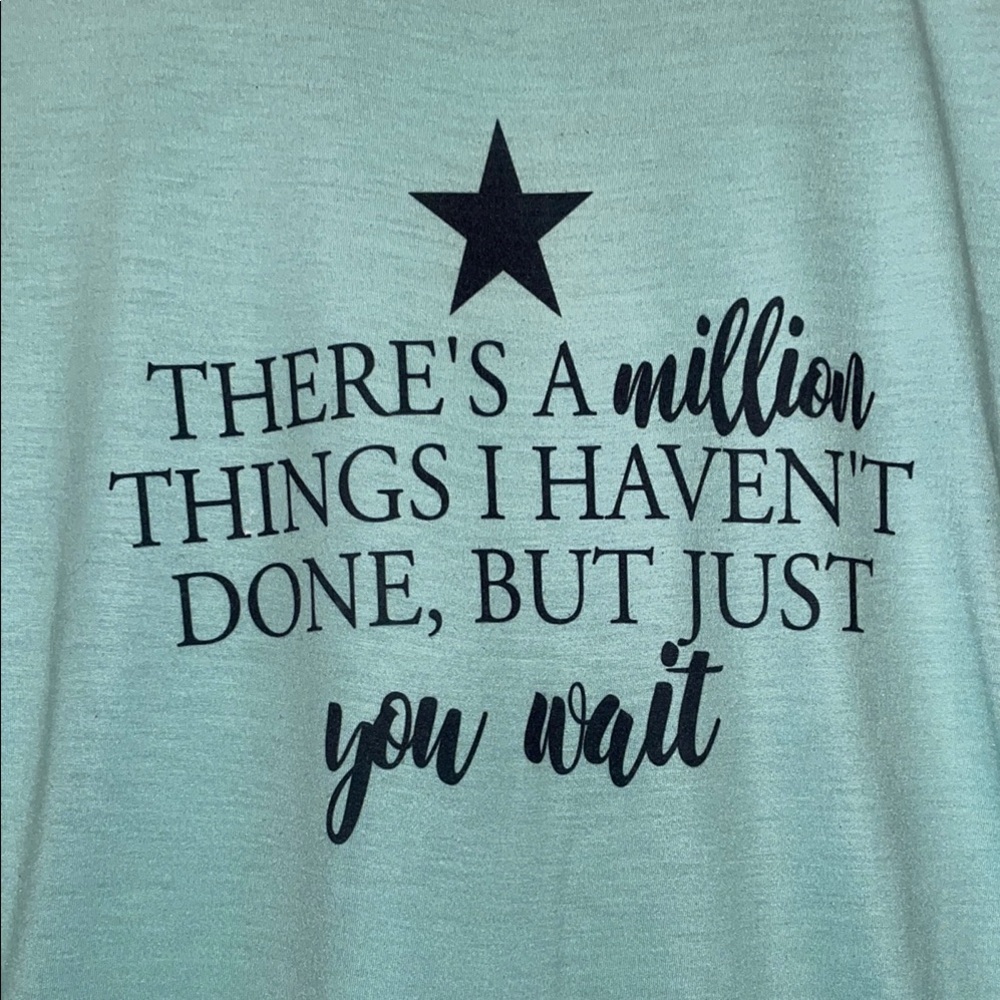 Bubbakins Mint Green Motivational Quote Graphic Tee Juniors S - Picture 3 of 5